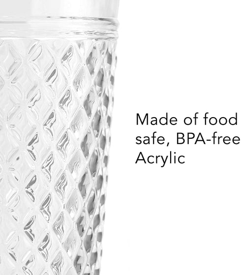 PG Drinkware Collection-Premium Quality Super Clear Acrylic 14oz Plastic Water Tumblers - Set 4