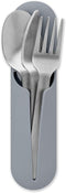 W&P Porter Stainless Steel Utensils with Silicone Carrying Case | Slate | Spoon, Fork & Knife for Meals on the Go | Portable and Compact Set