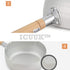 ICUUK Nonstick Saucepan 2.2-Quart Traditional Japanese Yukihira Saucepan With Wooden Handle And Silicone Mixing Spoon,Multipurpose Pot, Aluminum Alloy, Silver (7.9 inch)