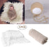 SPOKKI Newborn Photography Props Outfits 3 PCS Baby Long Ripple Wrap with and Toddler Swaddle Blankets Photography Mat with Cute Crochet Knitted Hat Costume ( 0-12 Month)