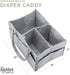 Parker Baby Diaper Caddy - Nursery Storage Bin and Car Organizer for Diapers and Baby Wipes - Grey