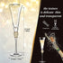 2 Pieces Rhinestone Champagne Flutes Wedding Toasting Glasses 7 Oz Rim Diamond Wine Glasses Long Stem Glassware for Wedding, Parties, Anniversary Supplies (Gold)