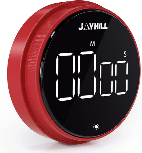 JOYHILL Timers, Digital Kitchen Timer Magnetic with Large LED Display, Volume Adjustable Countdown/up Clock for Kids, Cooking, Teaching, Classroom Study, Fitness and Oven?Red?
