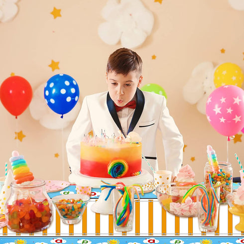 3 Pieces Train Plastic Tablecloths Train Birthday Party Supplies Train Party boy Tablecovers Train Party Decorations 51 x 87 Inch (3 Pieces)