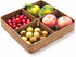 Woven Seagrass Storage Basket with 4 Divided Sections, Wicker Basket Bin Organizer Divider for Drawer / Closet / Shelf / Dresser
