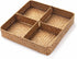 Woven Seagrass Storage Basket with 4 Divided Sections, Wicker Basket Bin Organizer Divider for Drawer / Closet / Shelf / Dresser