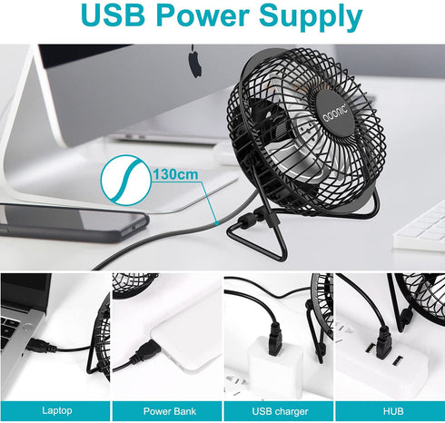 Desk Fan, USB Fan With Enhanced Airflow 6 Inch Small Desk fan with Quiet Operation Portable Mini Table Fan for office/Desk/Bedroom/Home