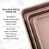 IAXSEE 3-Piece Deep Toaster Oven Tray ‹Oven Pans Baking Pans Roasting Try Set Cookie Sheet Nonstick Set Bakeware Baking Sheets for oven,13 in 11in & 9in