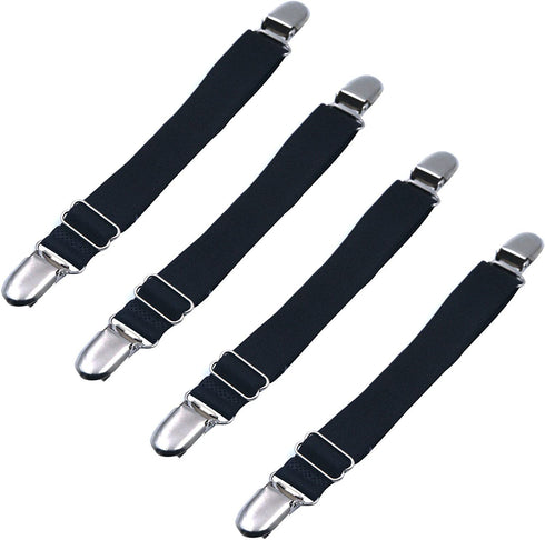 Loosco [4 packs Elastic Adjustable Women's Boot Straps Pant Stirrups with Extra Heavy Sturdy Clip