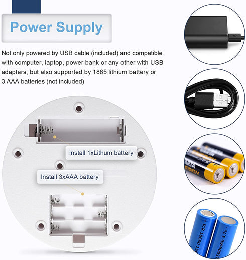 Hicarer Rotating Display Stand 360 Degree Motorized Rotating Display Spinner Turntable Display Stand with USB Power Cable for Photography Products and Shows (White)