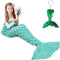 AmyHomie Mermaid Tail Blanket, Soft Crochet Sleeping Bag Blanket for Kids Adults, Mermaid Gift for Girls(ScaleMint,Kids)