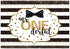 Allenjoy Mr Onederful Happy 1st Birthday Backdrop Gold Glitter Dot Black White Stripe Bow Tie Little Man First Bday Party Cake Table Decoration Banner Background 7x5ft Photo Shoot Booth Props Banner