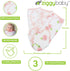 Ziggy Baby Baby Swaddle Blanket Wrap Set 3 Pack- Pink Peony, Pink Heart, Pink Buffalo Plaid - Newborn Swaddle, Baby Swaddles 0-3 Months, Baby Girl Swaddle, Swaddle Blankets, Swaddle Blankets Baby Girl