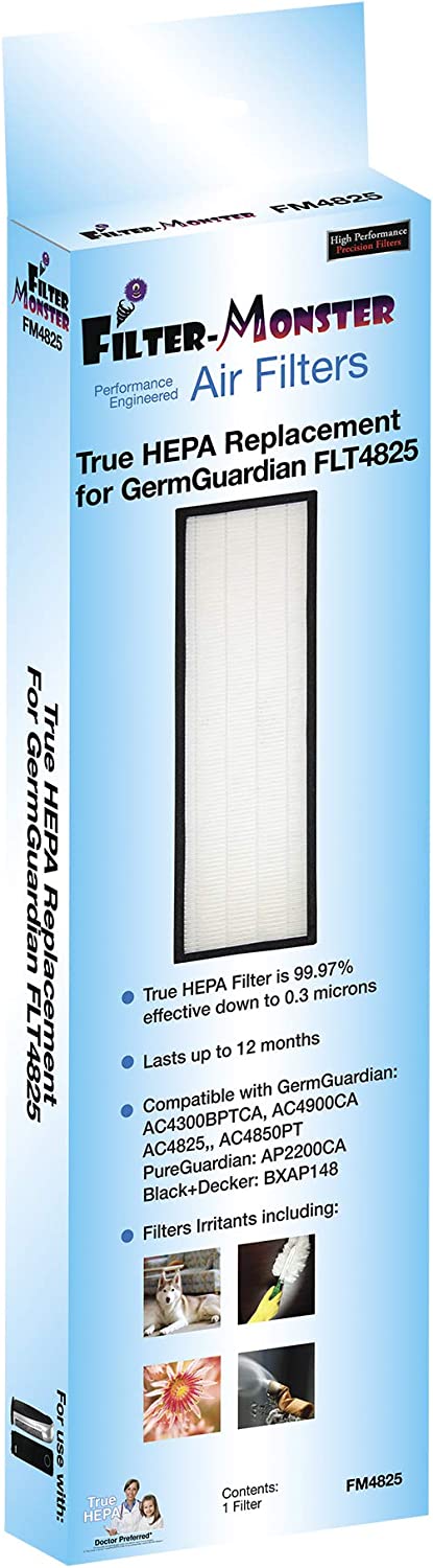 Filter-Monster True HEPA Replacement compatible with GermGuardian Filter B (FLT4825) for AC4300/AC4800/4900 Series