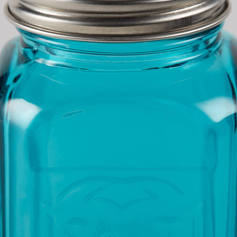 RSVP International Retro Glass Salt & Pepper Shaker | Stainless Steel Lids |, 8 oz, Turquoise