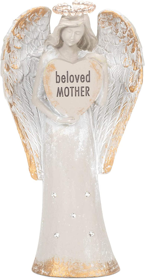 Grasslands Road Beloved Mother Angel Figurines - Memorial Angel Figurine - Memorial Figurines - Memory Figurines, Resin and Glass, 6 by 3 1/4 by 1 3/4 Inches