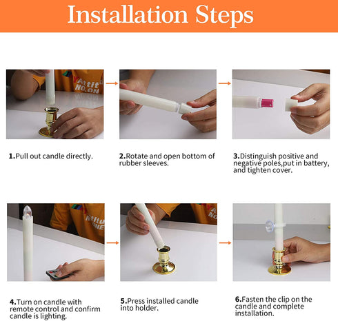Flameless Taper Candles with Remote Timer LED Window Candles Christmas Candle Lights for Window Battery Operated Warm White Flickering Light