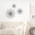 3 Pieces Metal Wall Art Metal Flowers Wall Decor Metal Wall Art Floral Home Decoration for Bedroom Living Room, Bathroom, Kitchen, Outdoor (Black)