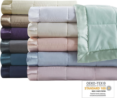Madison Park Windom Microfiber Down Alternative Stain Resistant Blanket, Twin, White