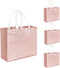 12 PCS Glossy Reusable Grocery Shopping Bags Stylish Tote Bags with Handle Non-woven Gift Bags Bridesmaids Bags Goodies Bag for Women Bridesmaid Birthday Party Wedding Christmas (Rose Gold)