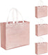 12 PCS Glossy Reusable Grocery Shopping Bags Stylish Tote Bags with Handle Non-woven Gift Bags Bridesmaids Bags Goodies Bag for Women Bridesmaid Birthday Party Wedding Christmas (Rose Gold)