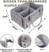 Baby Diaper Caddy Organizer with Handle Gender Neutral Baby Stuff Large Nursery Storage Bin Basket Portable Tote Bag Car Organizer Newborn Essentials Baby Registry Must Haves Item Grey