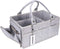 Baby Diaper Caddy Organizer with Handle Gender Neutral Baby Stuff Large Nursery Storage Bin Basket Portable Tote Bag Car Organizer Newborn Essentials Baby Registry Must Haves Item Grey
