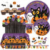 Serves 24 Complete Party Pack Cute Halloween Cats Monsters and Ghosts Includes Plates Cups Napkins Table Cover Balloons Picks Curtains Banner Halloween Party Decorations Halloween Party Supplies