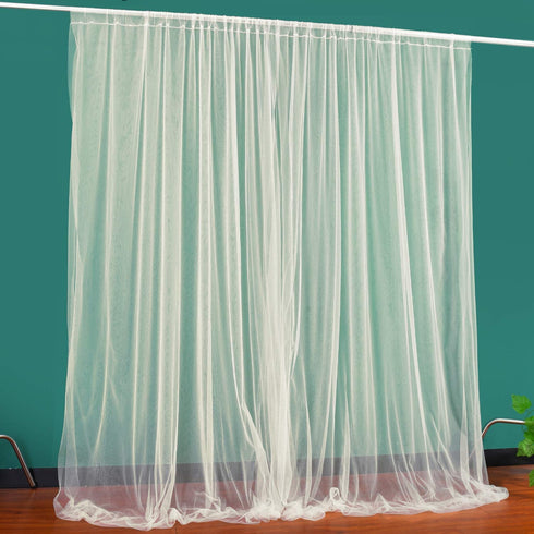 Champagne Tulle Sheer Backdrop Curtains for Parties Birthday Wedding Ceremony Bridal Shower Baby Shower Photo Booth Background Wall Decorations 10 ft X 7 ft