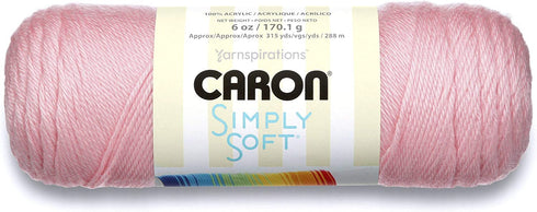 Caron Simply Soft Solids Yarn (4) Medium Gauge 100% Acrylic - 6 oz - Pink - Machine Wash & Dry (H970039719)
