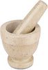 Flexzion Mortar & Pestle Set, Marble Yellow, Kitchen Cooking Accessories/Housewares - Solid 4 in Heavy Granite Molcajete Stone Grinder Crusher Bowl for Guacamole, Herbs, Spices, Garlic, Medicine Pills