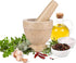 Flexzion Mortar & Pestle Set, Marble Yellow, Kitchen Cooking Accessories/Housewares - Solid 4 in Heavy Granite Molcajete Stone Grinder Crusher Bowl for Guacamole, Herbs, Spices, Garlic, Medicine Pills