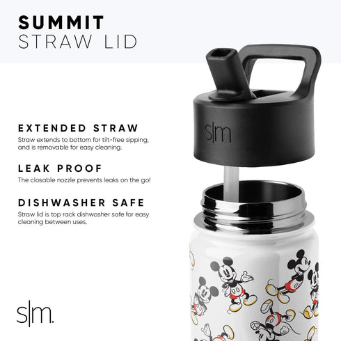 Simple Modern Disney Moana Toddler Water Bottle with Straw Lid | Reusable Insulated Stainless Steel Kids Cup | Summit Collection | 10oz, Moanas Village