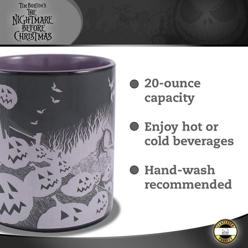 Silver Buffalo Disney Nightmare Before Christmas Jack Graveyard Heat Reveal Ceramic Mug, 20-Ounces