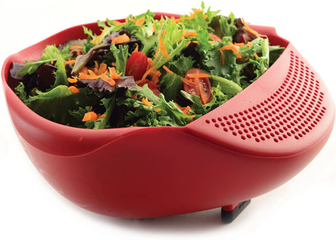 Norpro NOR-2176 Serving Bowl with Strainer , Red