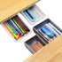 4 Pieces Under Desk Drawer Organizer, 8.8" Long, 3.5"/5.3" wide,Vankcp Expandable Self-Adhesive Drawer, Pop-Up Hidden Drawer Organizer Storage Set for Office School Home Desk, White,Gray
