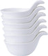 Bruntmor Matte Glazed Set Of 6 Side Dish Porcelain Dip Bowl Set with Handle, for Soy Sauce, Ketchup, Appetizer, For BBQ and Dinner, 3 ounce, White