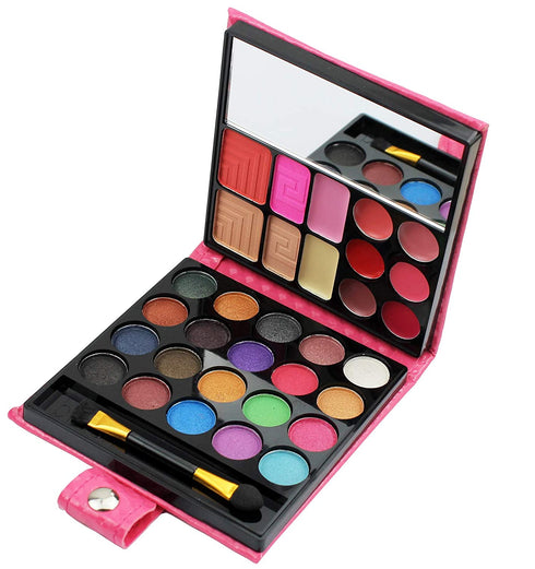 All in one Makeup Kit, Eyeshadow Palette Lip Glosses Blusher Concealer Powder Brush Mirror,Professional makeup kit set for women girls teens or Beginner,32 Color (1Pc)