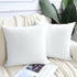 Faylapa 4Pcs White Canvas Cotton Pillow Covers,18 x 18 inch Solid Decorative Throw Pillow Cases,Christmas Living Room Car Office Decoration (Case ONLY)