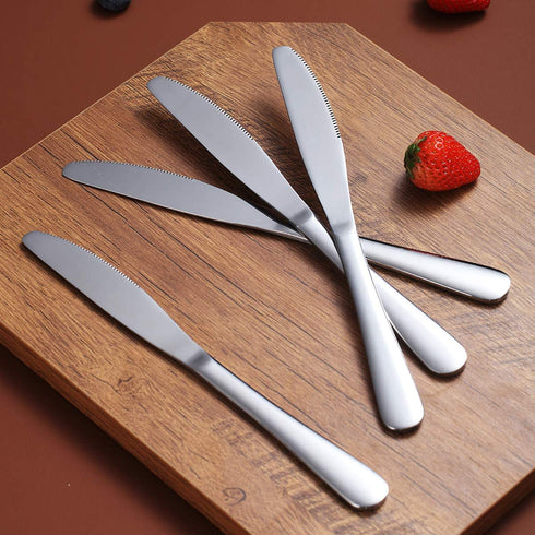 Dinner Knives Set Of 12, Berglander Stainless Steel Shiny Mirror Dinner Knife, Butter Knife Spreader Table Knives Sturdy And Dishwasher Safe