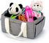 KENBO Baby Diaper Caddy Organizer with Changeable Compartments, Collapsible Nursery Storage Bin for Infant Shower, Portable Tote Bag for Baby Wipes (Gray)