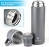 Stainless Steel Thermo 500ml/16.9oz Vacuum Insulated Bottle with Cup for Coffee Hot drink and Cold drink water flask.(Gray,Set)