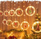 Christmas Window Lights, 120LED 18ft Curtain Fairy String Lights with 10 Santa Claus Ornaments, Christmas Tree Lights for Indoor Outdoor Wedding Party Decorations