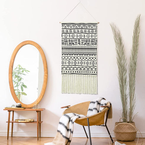 Weldomcor Macrame Woven Wall Hanging Tapestry Trippy Boho Wall Art Decor Chic Home Bohemian Tapestries Mysterious for Bedroom Aztec Apartment Dorm Room Decoration