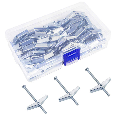Sutemribor 1/8X2-Inch Toggle Bolt and Wing Nut for Hanging Heavy Items on Drywall, 50 Pack