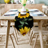 Seamless Pattern Sunflowers Table Runners Cotton Linen Rectangle Dresser Scarf for Family Dinners Office Kitchen Tables or Gatherings Indoor Outdoor Party Decor 16x72inch Black Background