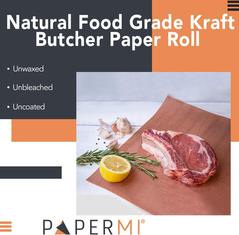Pink Butcher Kraft Paper Roll Peach and Wrapping Paper for Beef Briskets, BBQ Meat Smoking USA Made, All Natural Leakproof Food Grade, Unbleached, Unwaxed, Uncoated Sheet (18 x 200 (2400))