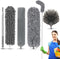 5PCS Microfiber Duster, Feather Duster with 100 Inches Stainless Steel Extension Pole, Reusable Bendable Washable Cobweb Dusters for Cleaning Furniture, Blinds, Cars, Gap, Ceiling Fan, High Ceiling