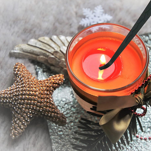 YOUTUOY 4 in1 Candle Accessory Set with Storage Tray Plate, Candle Wick Trimmer, Candle Wick Snuffer, Candle Wick Dipper, Storage Tray Plate, Great for Scented Candles Lovers (Black 4 in1)