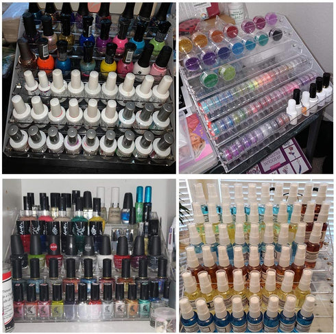 JANSBURG Nail Polish Organizer 6 Layer Ink Rack Holder Table Stand Acrylic Polish Holder Clear Paint Bottles Holder Essential Oil Storage Display Stand on The Table or Desk